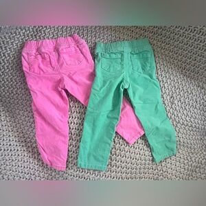 Carter's Pink and Mint Green Elastic-Waist Kids Jeans
